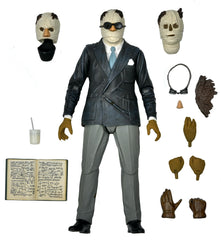 NECA Invisible Man Ultimate head swap for wrapped and uncovered display options.