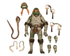 NECA Michelangelo as The Mummy back view showing wrapped details.