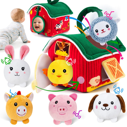 NECTAR BABY farm barn toy set with plush animals for engaging, on-the-go play