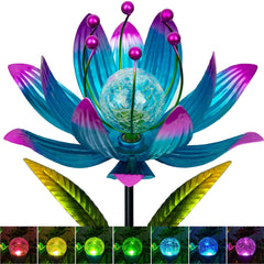 NEFELIBATE wind spinner stake-assembly for easy placement in lawn or flower beds