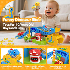 NEHEME playmat and dinosaurs encourage color and number recognition during hands-on play