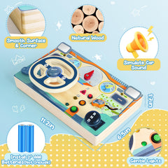 Neikko Busy Board start stop switch demonstrates cause and effect through LED cues.
