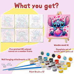 nekpiahu cartoon-frame design paint by number kit inspires bright, easy artwork for young beginners