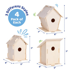 Outdoor ready Neliblu wooden bird houses displayed in a garden