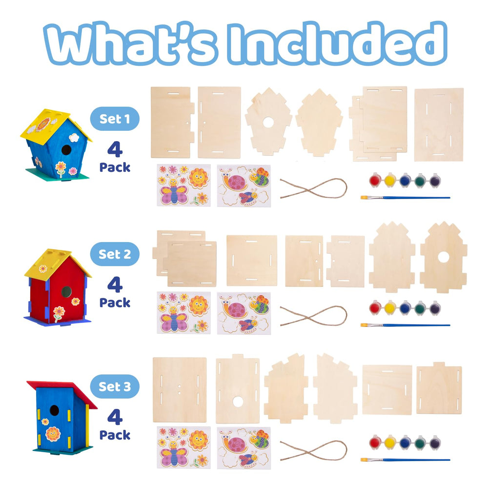 Pre cut assembly panels for quick Neliblu bird houses