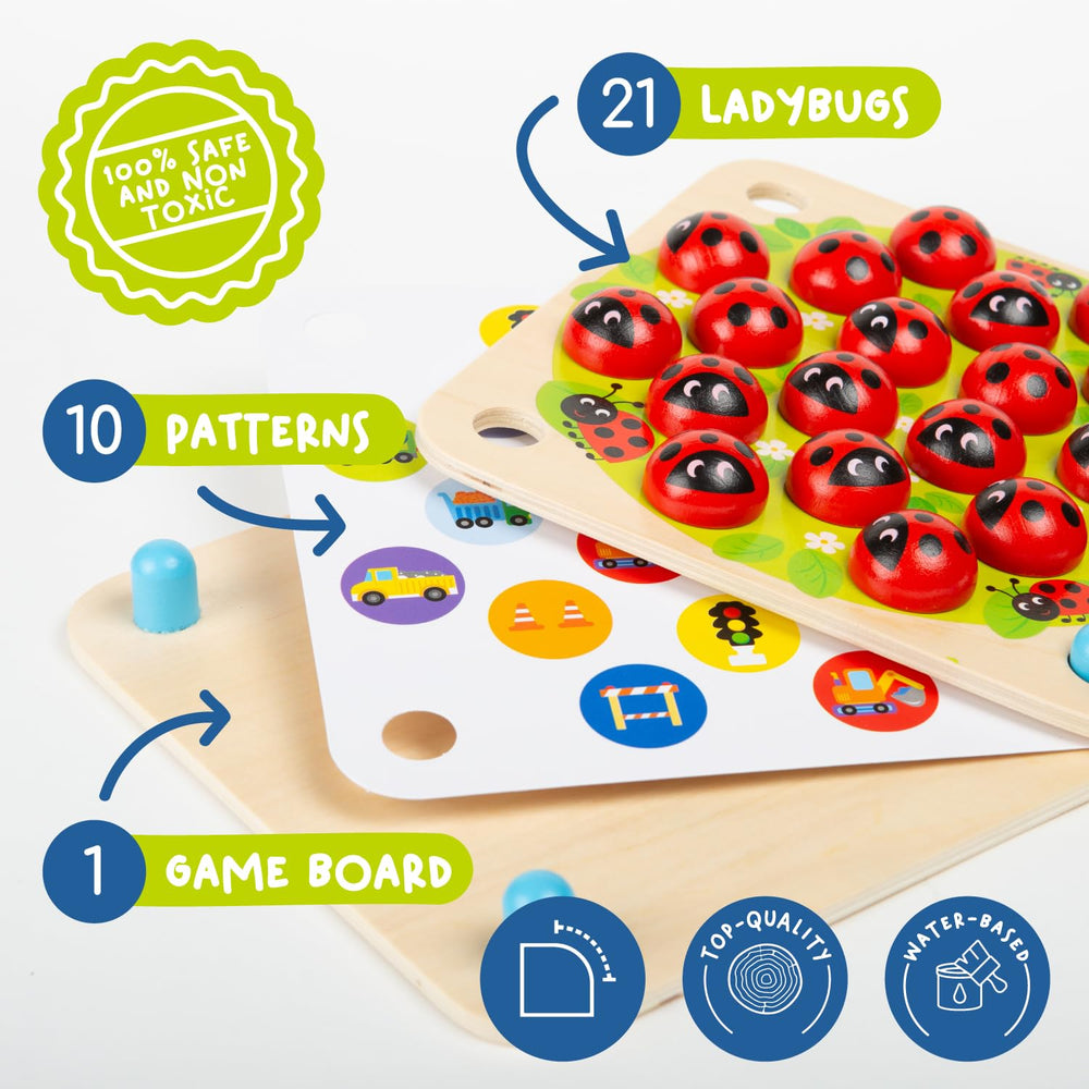 Nene Toys Ladybug Garden Memory Game child playing encourages memory and cognitive development.