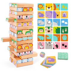 Nene Toys Safari Block Stack Tower for imaginative play and fine motor practice