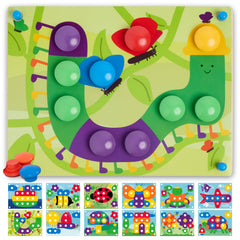 Nene Toys wooden color puzzle base for toddlers supporting fine motor exploration.