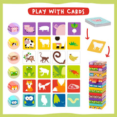 Nene Toys wooden tumble tower domino chains focus strengthens concentration and control