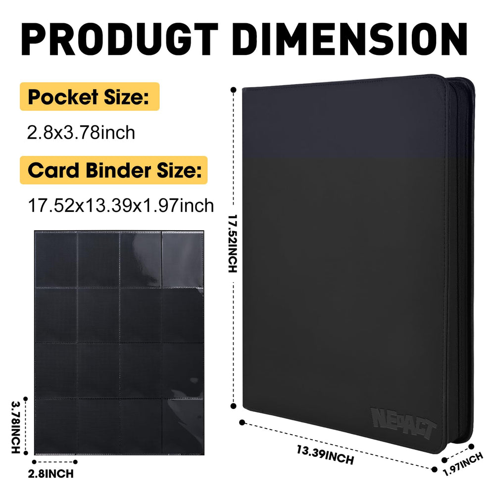 NEOACT 16-pocket binder side-loading pocket for easy insertion