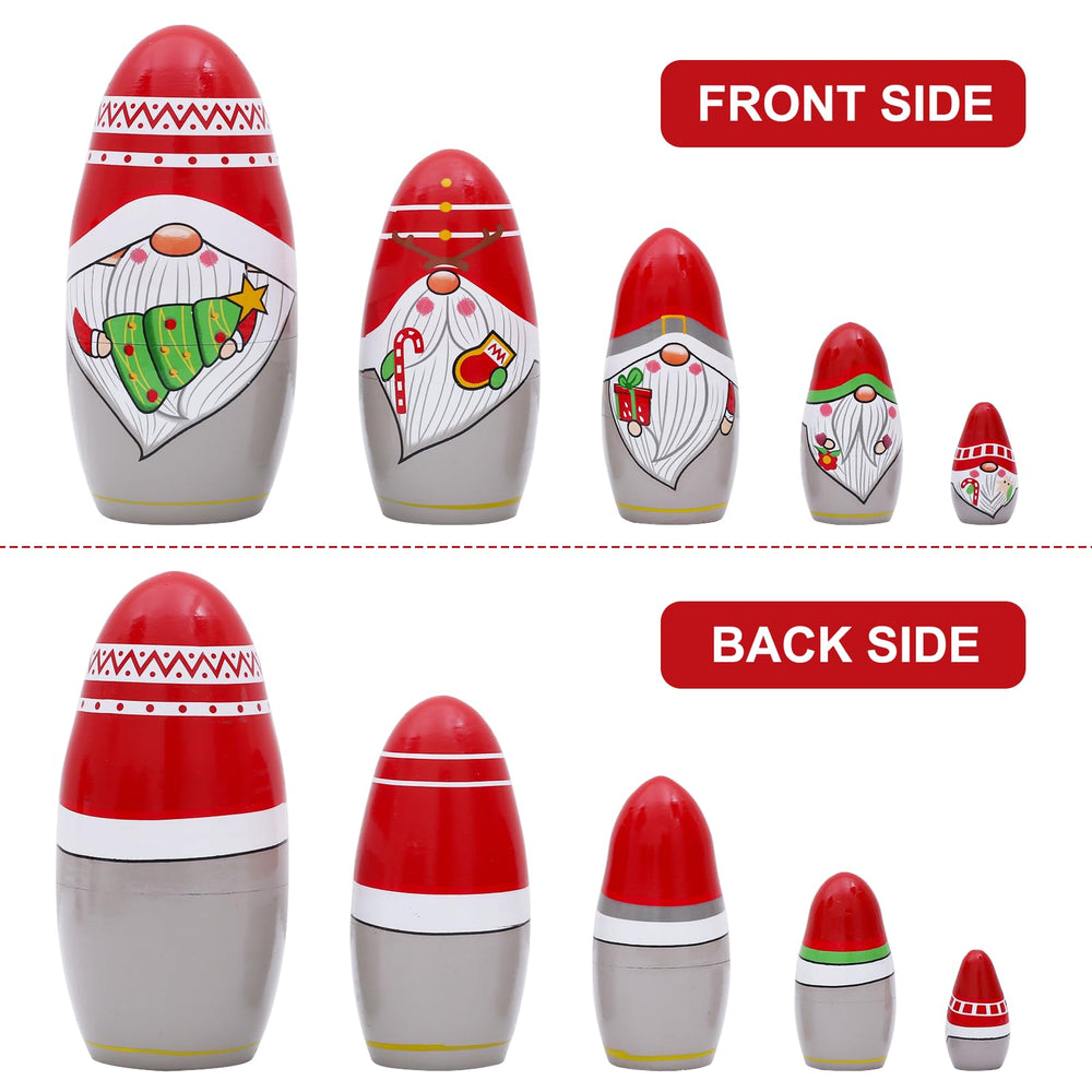 NEPOG Santa nesting dolls with color variations for collectors.