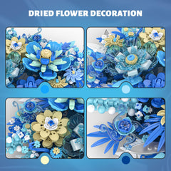 NERCISU blue flowers bouquet assembly 02 highlights reusable, stylish desk decor options.