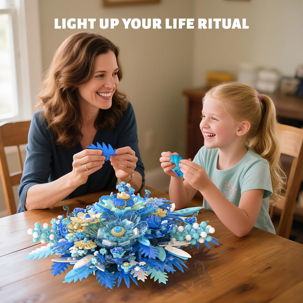 NERCISU blue flowers bouquet assembly 03 features butterfly accents for lifelike garden vibes.