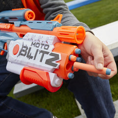 Nerf Elite 2.0 Motoblitz 10-dart clip ready for quick reloads.