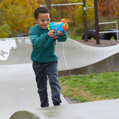 NERF Elite Junior Explorer kid-in-action captures energetic outdoor fun.