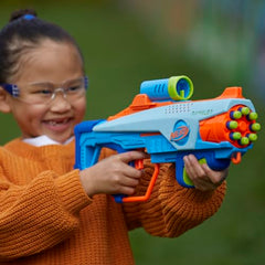 NERF Elite Junior Rookie Pack front-loading design simplifies dart insertion by kids.