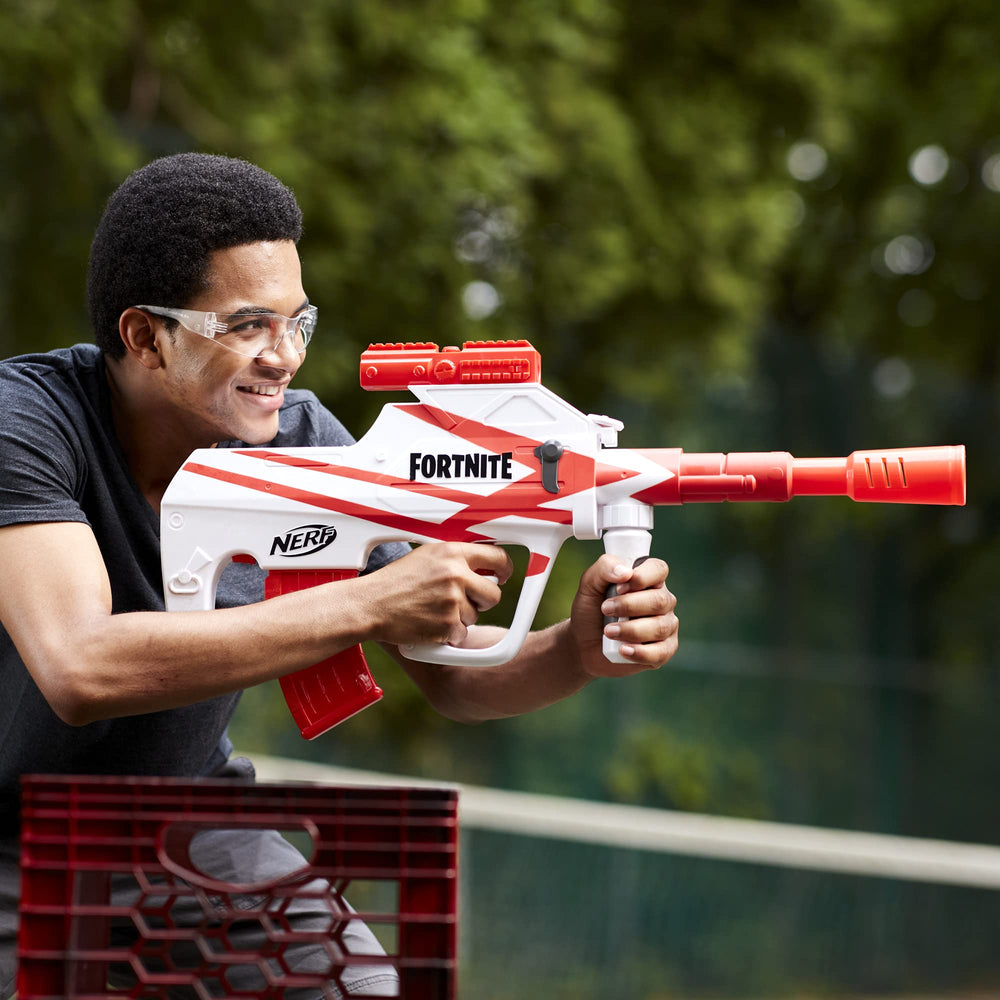 Fortnite-inspired wrap enhances the overall look of the Nerf B-AR blaster