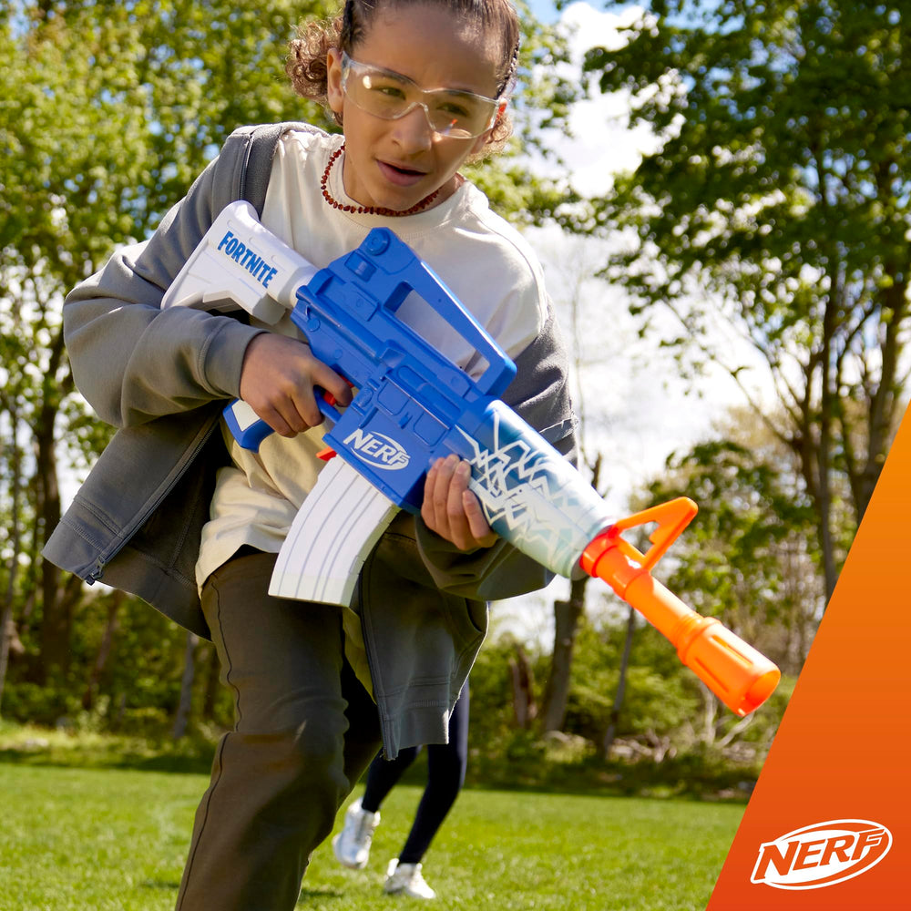 Blue Shock Blaster in action delivering motorized dart blasts