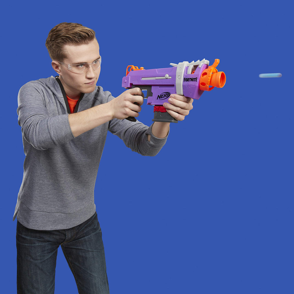 Acceleration button powers the motor for rapid-fire blasting