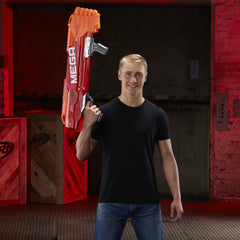 Nerf Mega Twinshock two-dart burst during gameplay