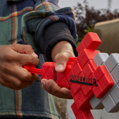 Nerf Minecraft Heartstealer Sword priming handle for quick readiness