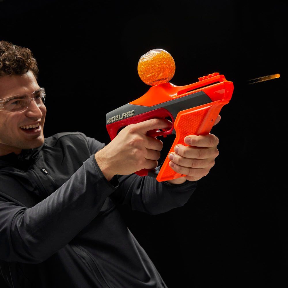 Nerf Pro Gelfire protective eyewear included for safety outdoors