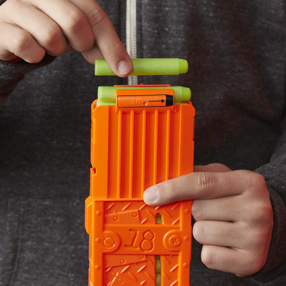 Nerf Revoltinator Zombie Strike blaster rear view with darts ready