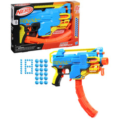 Nerf Rival Challenger MXXIV-1200 rev trigger action during motorized blasting