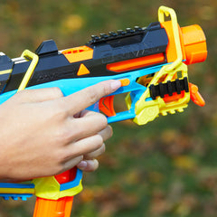 Nerf Rival Mirage XXIV-800 breech-loading action demonstrates flexible reload
