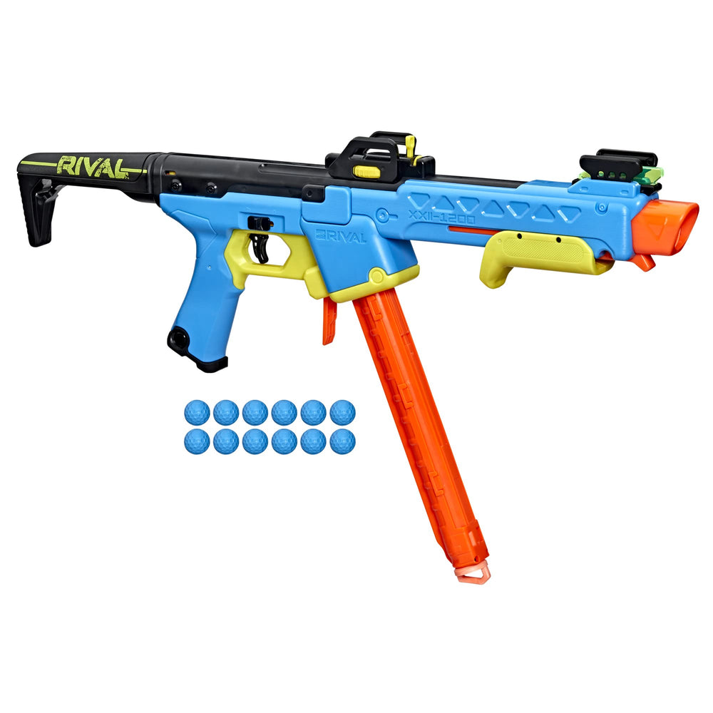 Nerf Rival Pathfinder XXII-1200 with removable 12-round magazine for quick reloads.