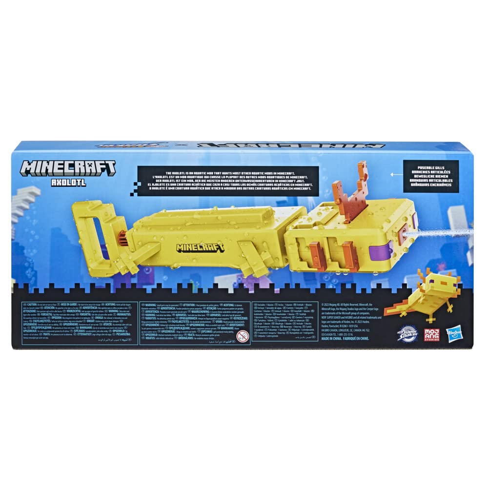 Nerf SOA Minecraft Axolotl blaster overview for family backyard fun