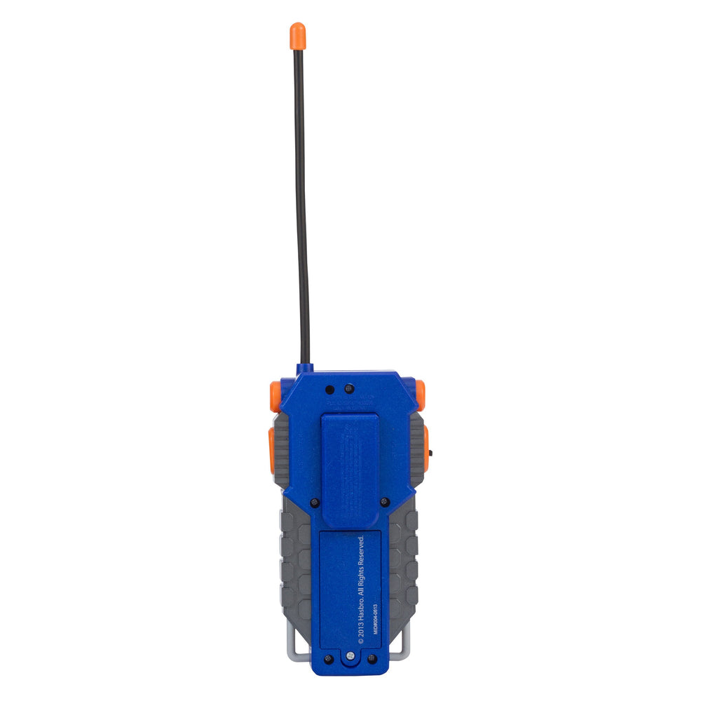 Nerf walkie talkie belt clip shown for hands-free carry