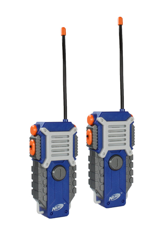 Nerf walkie talkie side clip highlighting secure belt attachment for outdoor play