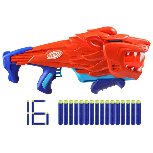 Nerf Wild Lionfury front view showing kid friendly, easy to use blaster