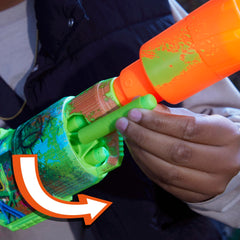 Nerf Zombie Driller includes 16 Nerf Elite darts for extra reloads.