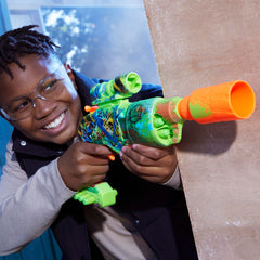 Nerf Zombie Driller darts in flight capture action moments.