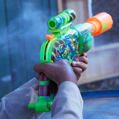 Nerf Zombie Driller graffiti designs add animated battle gear style.