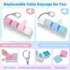 Netholid silent-click blue keychain for discreet fidgeting at work.