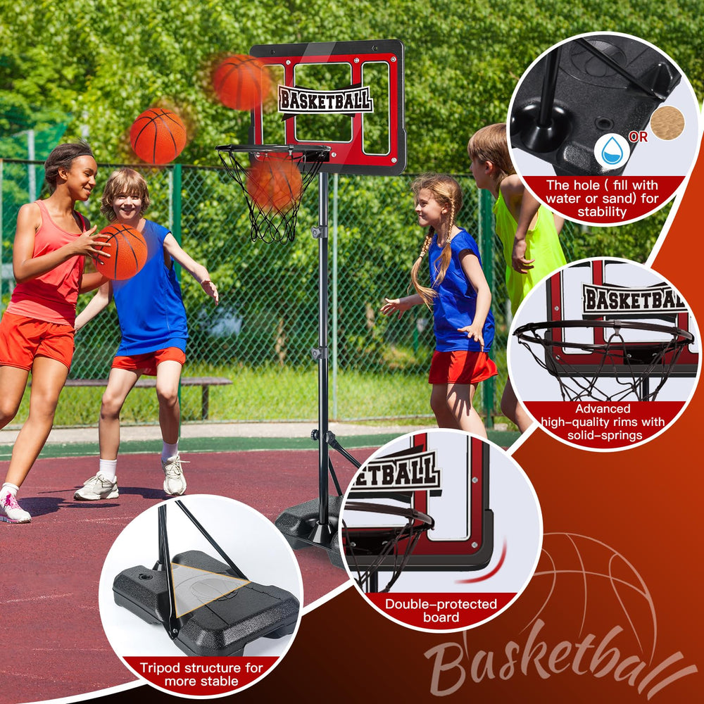 NEUBSAW 3-balls set accompanies the hoop for quick practice.