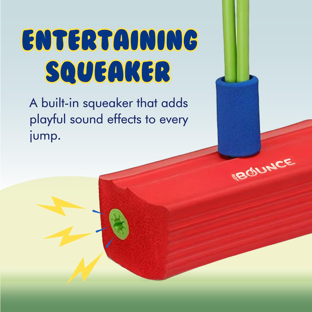Soft foam base detail emphasizing floor-friendly use and gentle landings