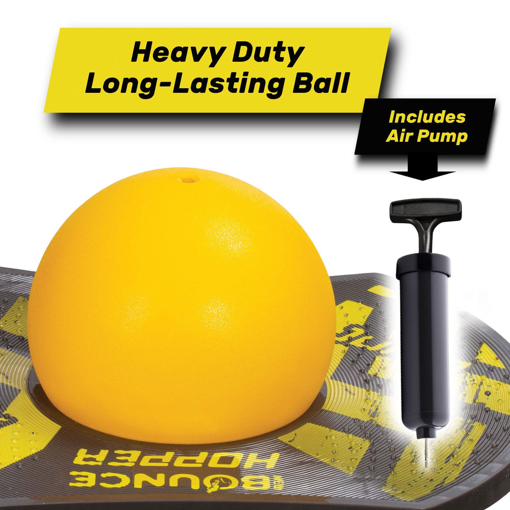 New Bounce Pogo Ball air pump keeps deck inflated for jumps.