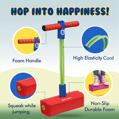 New Bounce pogo stick color options highlighting three vibrant colors for kids