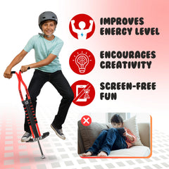 New Bounce Pogo Stick Kids multicolor shell adds vibrant style outdoors.