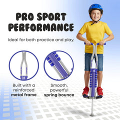 New Bounce Pogo Stick Pro Sport Edition side view highlights stable handling for jumps