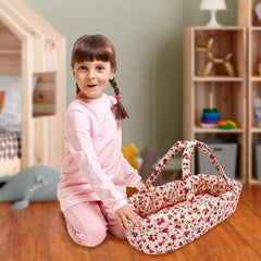 The New York Doll Collection floral doll stroller anti-slip handle for secure grip.