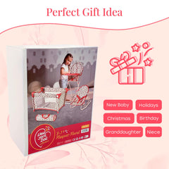 The New York Doll Collection coral floral set, bright design for imaginative scenes.