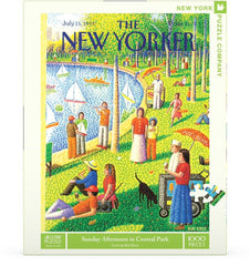 New York Puzzle Company people walking under trees Central Park, great for family bonding.