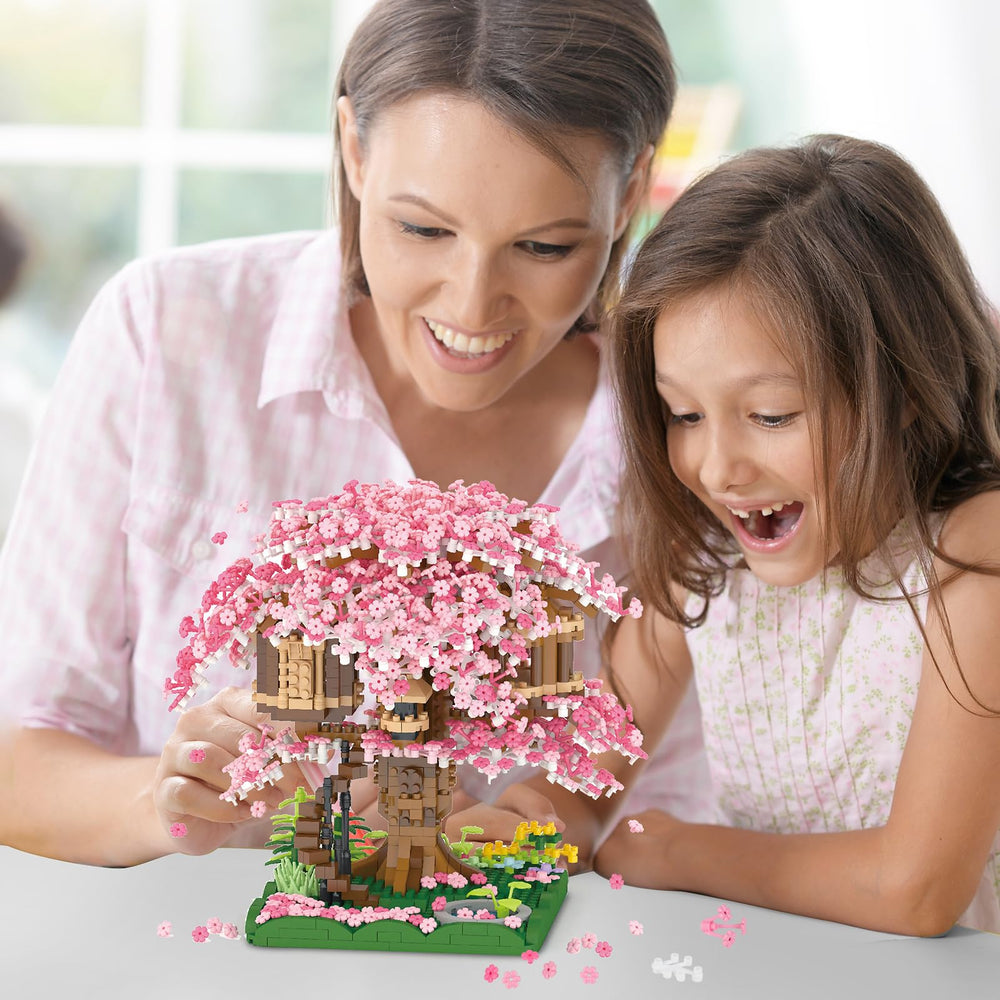 NEWABWN Cherry Blossom Bonsai Tree House assembly offers focused, satisfying build experience