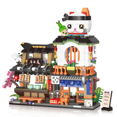 NEWABWN Japanese Street View Izakaya Shop mini blocks for desk display and collectible hobby.