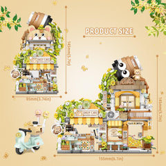NEWABWN Street View Coffee Shop assembly guide, supports patient, step-by-step building.